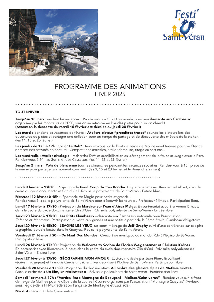 affiche programme hiver 2025